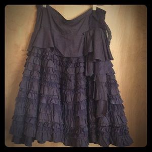 Anthropologie Lithe Riffle tiered skirt